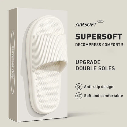 Summer Lovely Solid Color Home Slippers for Women Men Non-Slip EVA Bathroom Slides Females Concise Light Sandals Couples Shoes